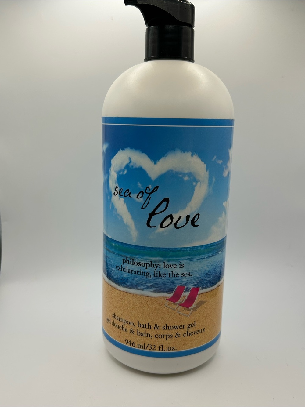 Sea of Love Shampoo, Bath & Shower Gel 32 ounces, 3 in 1 Philosophy